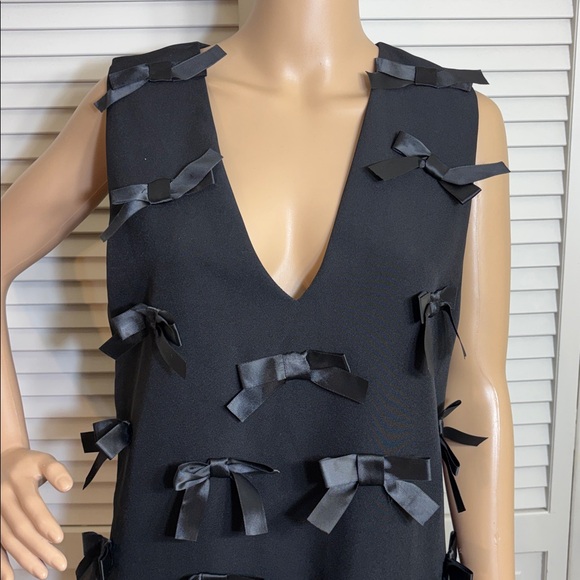 Sister Jane bow embellished mini pinafore dress in black Medium - Picture 6 of 16